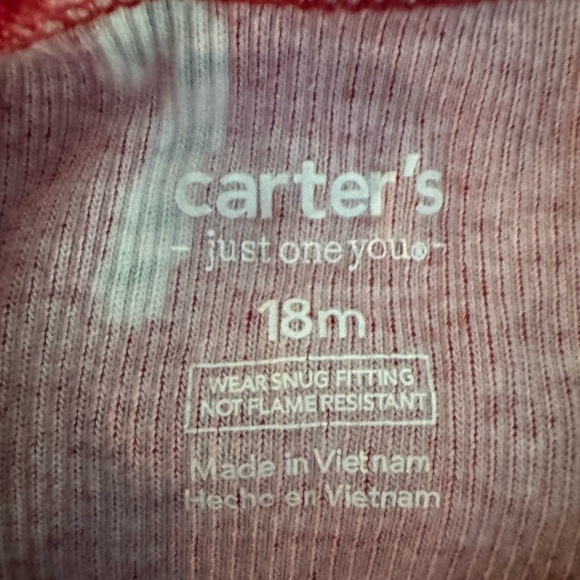 Carter's Red Candy Cane Pajama Set Holiday Christmas 18 months - Picture 2 of 5